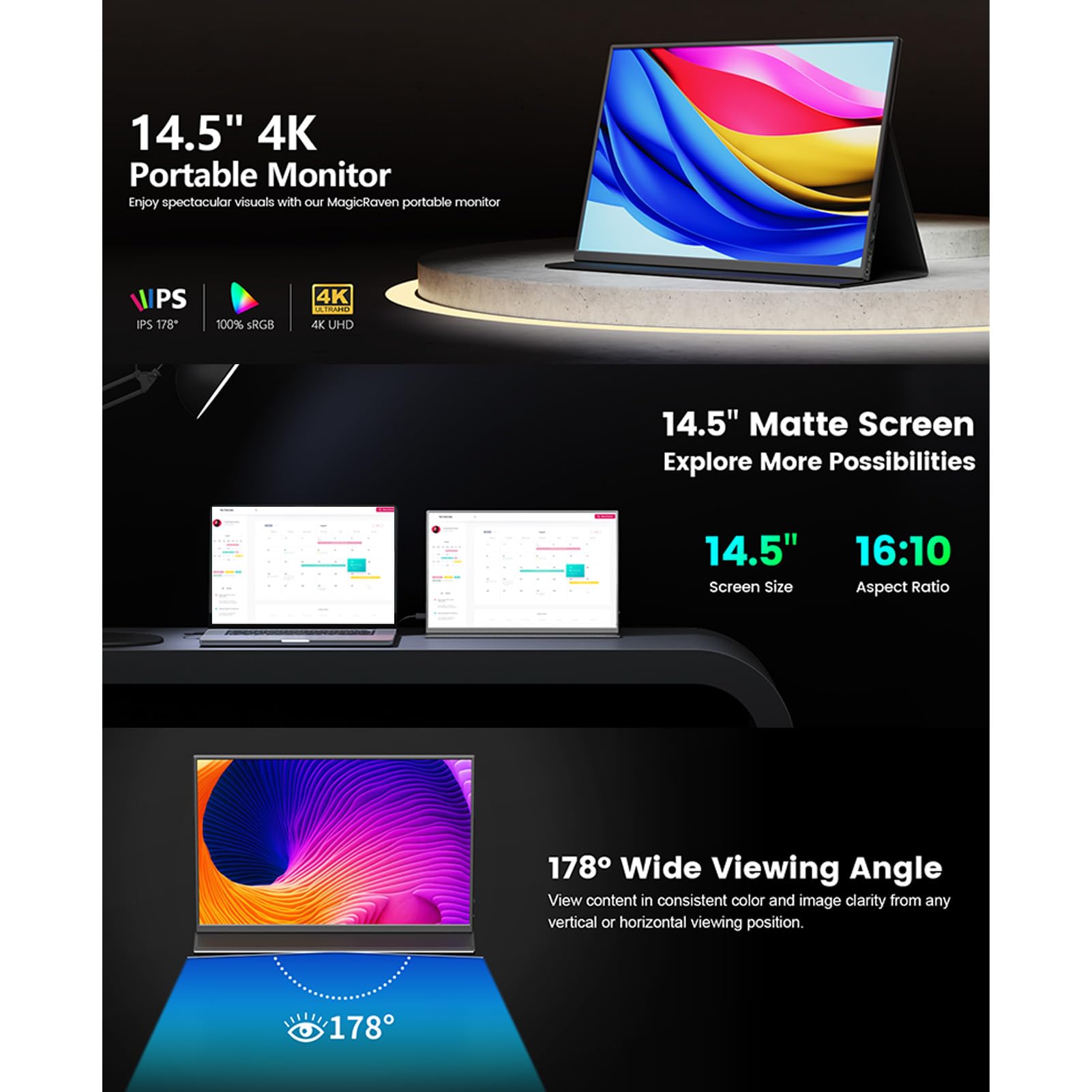 ポータブルモニター モバイルモニター　14.5インチ 4K+ Amazon.co.jp: KEEPTIME モバイルモニター 14.5インチ 4K 3840x2400